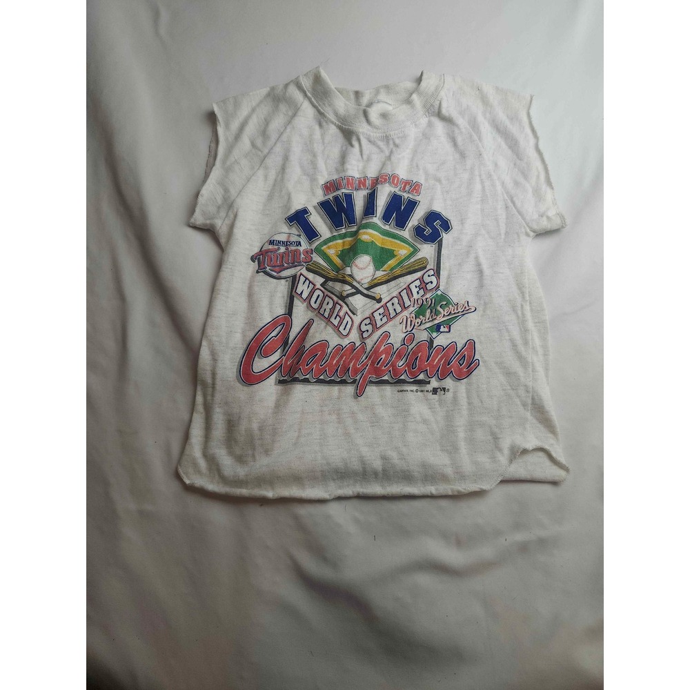 Vintage 1991 Minnesota Twins World Series Champions Sleeveless Shirt Youth S 6-8